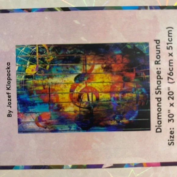 NEW SEALED Diamond Art Kit Abstract Music Notes DIY - Picture 2 of 9